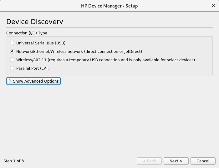 HP Device Manager - Setup: Device Discovery